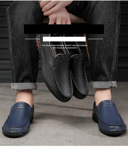 High Quality Leather Men Casual Shoes Breathable Mens Loafers Italian Luxury Brand Formal Mens Dress Shoes Slip-on Driving Shoes