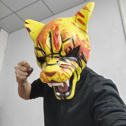 Hotline Miami Tony Tiger Mask Game Cosplay Funny Animal Head Cover Horror Tiger Mask Halloween Party Prop Bloody Tiger Mask