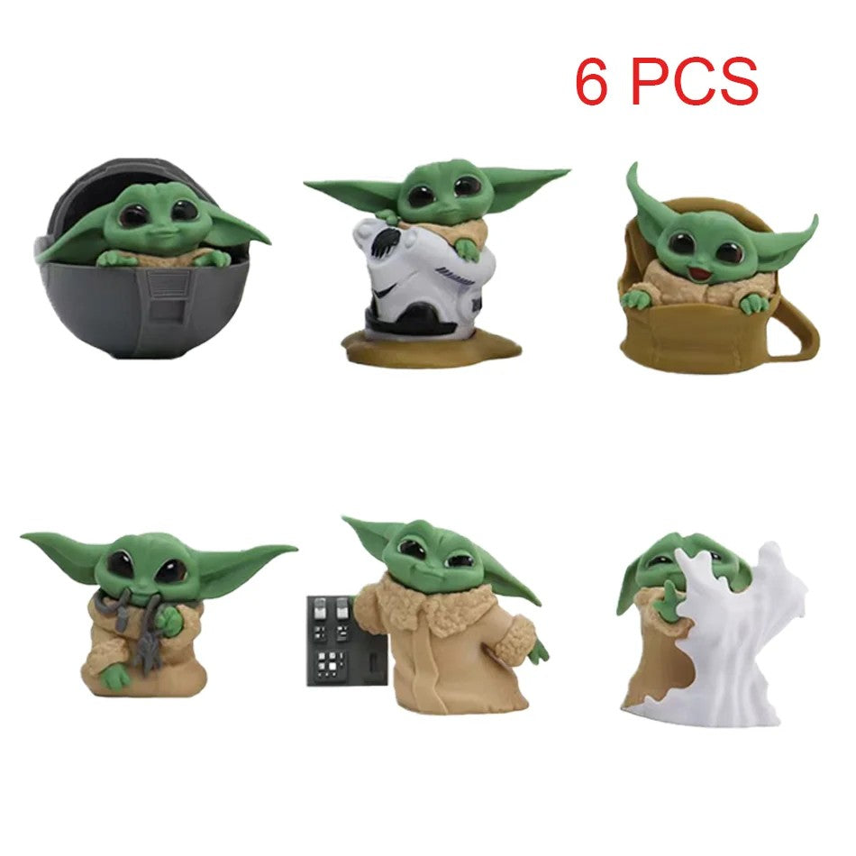2 Estilos 6 Peças/Conjunto Figura de Anime Disney 5-8cm Brinquedo Mestre Bebê Yoda Darth Coleção de Ação PVC Mini Modelo de Brinquedo para Presente Infantil