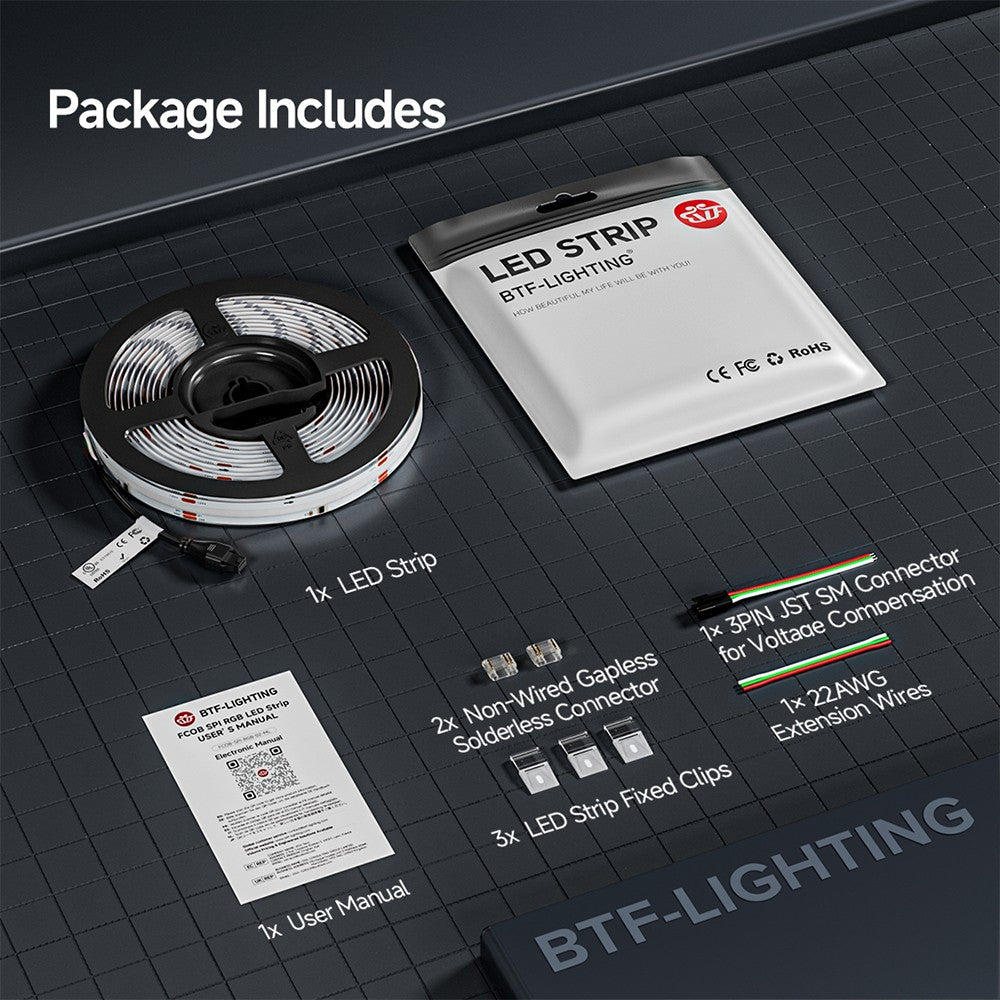 FCOB SPI RGB IC LED Light Strip WS2811 Addressable 720 630 LEDs Dream Color DC12V 24V WS2812B High Flexible FOB COB Lights