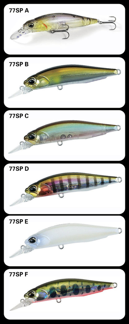 Isca de Pesca Minnow Wobbler Rozante 77SP 77mm 63mm Arremesso Longo Suspenso Isca de Nado Jerkbait Isca Artificial para Culter Alburnus