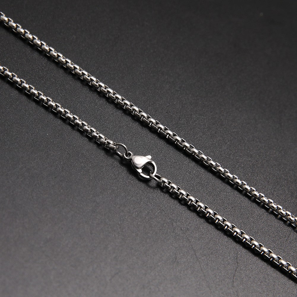 Colar Corrente Longa Skyrim Fashion Aço Inoxidável Punk Básico 2-7mm de Espessura Joia de Presente para Homens Mulheres Atacado
