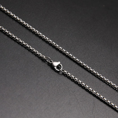 Colar Corrente Longa Skyrim Fashion Aço Inoxidável Punk Básico 2-7mm de Espessura Joia de Presente para Homens Mulheres Atacado