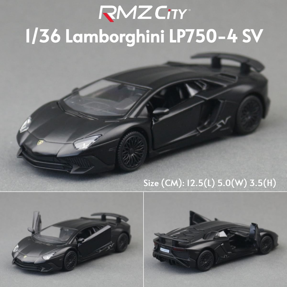 1/36 Lamborghini Super Sport Miniatura de Carro de Brinquedo para Crianças RMZ CiTY Diecast Metal Carrinho de Fricção para Coleção Presente Meninos