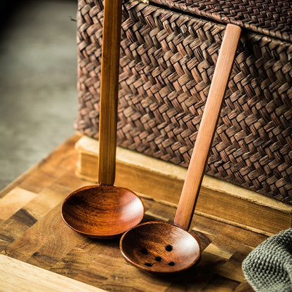 2Pcs Wooden Spoon Kids Rice Dessert Spoon Small Wood Coffee Teaspoon Long Ramen Soup Spoons Japanese Cutlery Kitchen Tableware