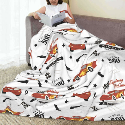 Cars Lightning McQueen 95 Flannel Blanket Life Is A Highway Super Warm Throw Blanket for Couch Bed Picnic Bedspread Sofa Bed