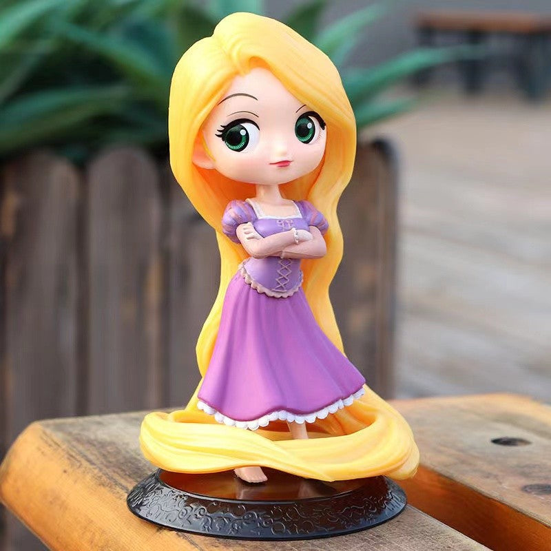 Disney 11cm Rapunzel Enrolados Boneco de Ação Modelo Anime Mini Decoração Coleção PVC Brinquedo Modelo para Presente Menina Criança