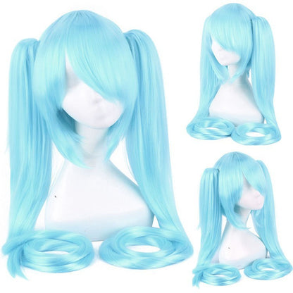 28 Cores Peruca de Cosplay Mi Ku Longa Resistente ao Calor Cabelo Sintético Clip Rabos de Cavalo Perucas de Festa de Halloween + Touca de Peruca Snow Mi Ku