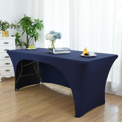 Wedding Spandex Table Cloth Cover Rectangular One Side Open Hotel Banquet Birthday Party Show Decoration Nice Look Design
