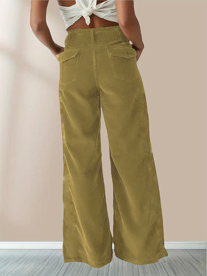 High Waisted Slimming Casual Straight Leg Solid Color Pants For Women Comfortable Straight Tube Trousers Autumn Ladies Commute