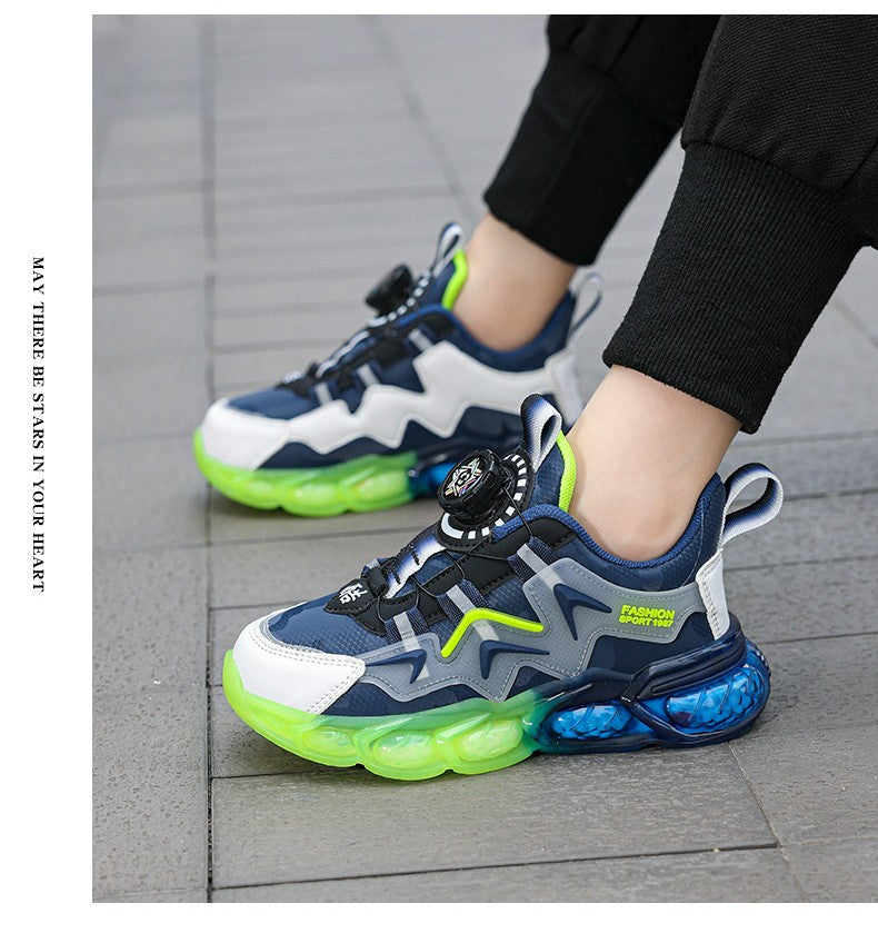 New Children's Leather Casual Shoes For Boy Girls Outdoor Running Sneakers Breathable Mesh Kids School Walking Sport Non Slip