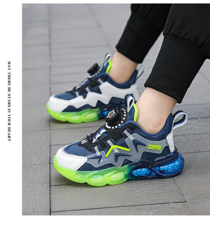 New Children's Leather Casual Shoes For Boy Girls Outdoor Running Sneakers Breathable Mesh Kids School Walking Sport Non Slip