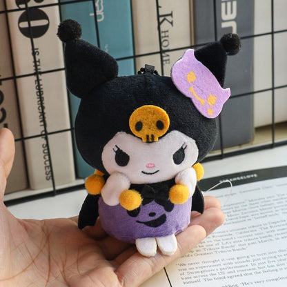 Hellokitty Halloween Doll Cinnamoroll Kuromi Kawaii Ghost Plush Toy Key Pendant Bag Accessories Birthday Gifts Halloween Toys