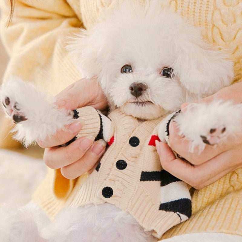 Roupas de luxo para cães, Chihuahua, suéter listrado, Bichon Frise, cachorro, gato, casaco quente, acessórios para cães e gatos, roupinhas para animais de estimação
