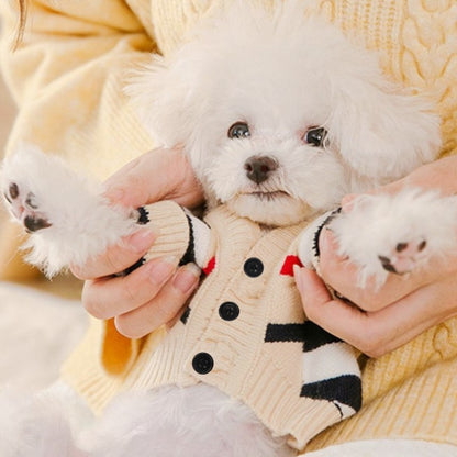 Roupas de luxo para cães, Chihuahua, suéter listrado, Bichon Frise, cachorro, gato, casaco quente, acessórios para cães e gatos, roupinhas para animais de estimação