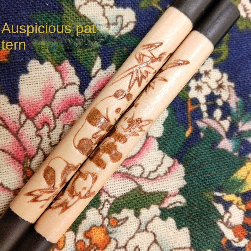 Chinese Panda Chopsticks Japanese Korean Sushi Solid Wood Chopsticks Wedding Gift Chop Sticks Hashi Two Pairs Chopsticks Set