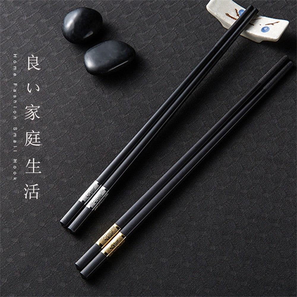 1 Pair Chinese style chopsticks tableware food stick alloy Catering utensils sushi sticks Non-slip Household Kitchen Utensils