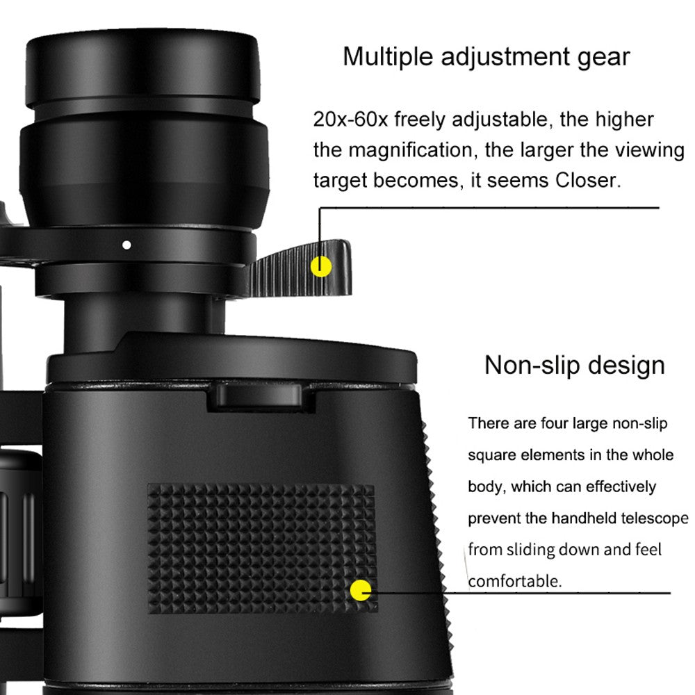 BORWOLF 20-60X70 Binóculos de Alta Ampliação Longo Alcance Zoom 60 Vezes Caça Telescópio Astronômico Profissional HD Zoom