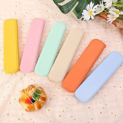 4Pcs Portable Tableware Set 4 In 1 Wheat Straw Dinnerware Cutlery Travel Tableware Picnic Dinnerware Camping Cutlery Set