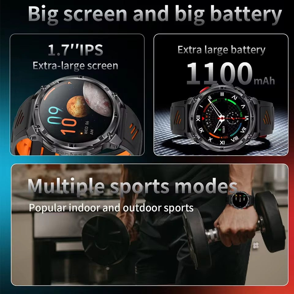 Novo T-Rex3 Ultra Smartwatch Bateria 1100mAh GPS Rastreador Bússola IP69K À Prova D'água Esportes rastreador Ar Livre Militar Smartwatches