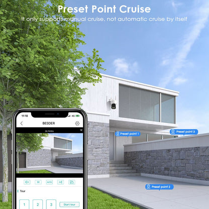 BESDER 8MP 4K10x Hybrid Zoom Dual Lens PTZ IP Camera 3.6+12mm WiFi Human Detection 4MP Audio Security Video Surveillance O-KAM