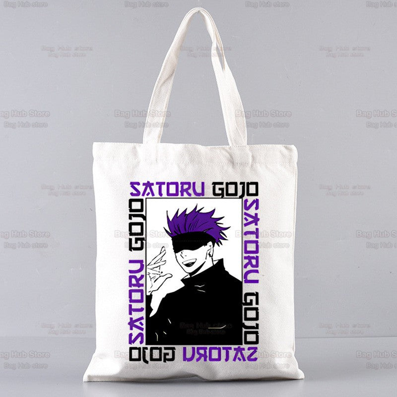 Jujutsu Kaisen Cartoon Shopping Bag Ryomen Sukuna Itadori Yuji Bolsas De Tela Shopper Okkotsu Yuta Gojo Satoru Shopping Jute Bag