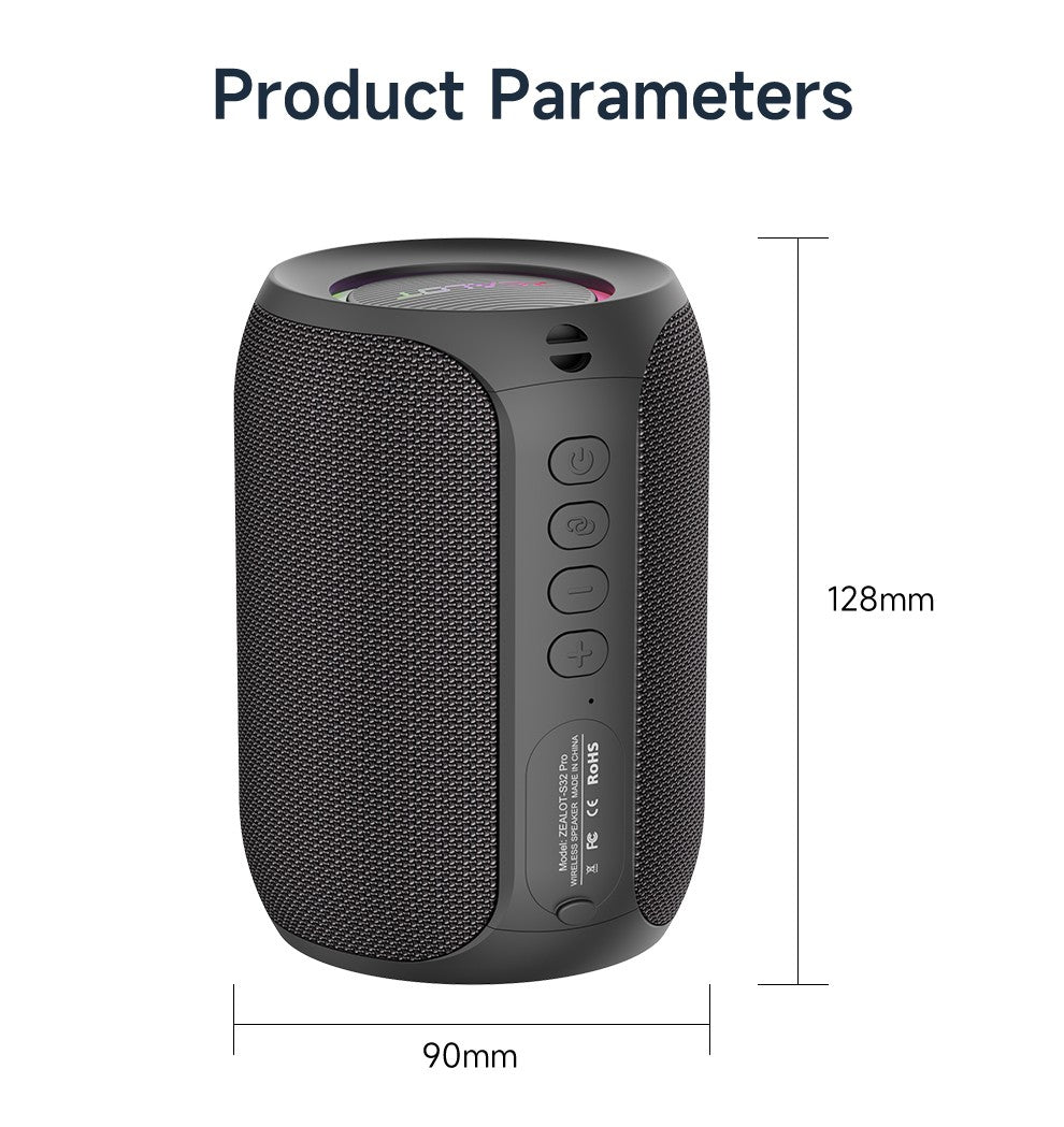 S32PRO Mini Bluetooth Speaker Portable Wireless Column HIFI Stereo Waterproof Sound Box 15W Wireless Speaker for Outdoor