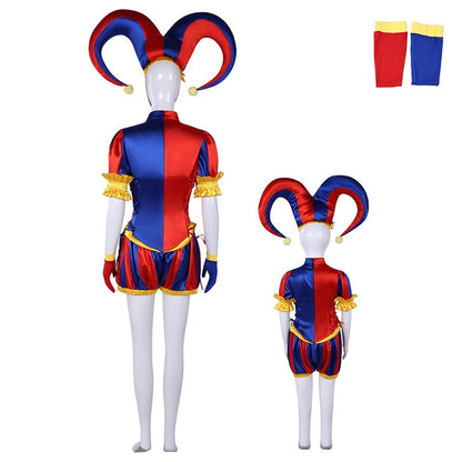 The Amazing Digital Circus Pomni Cosplay Costume Women Men Girls Boys Clown Costume Suit Halloween Party Role Playing Outfits