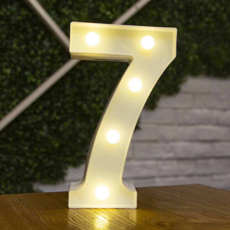 Alphabet Letter LED Lights Luminous Number Lamp Battery Warm Night Light for Home Wedding Birthday Christmas Party Decoration