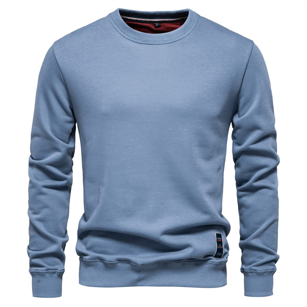 AIOPESON Cotton-blend Mens Crew Neck Solid Color Sweatshirts Pullover Casual Sport Sweatshirt for Men