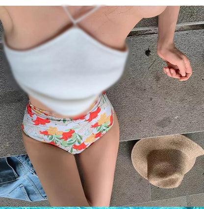 New Korean Sle Women's Bikini Sexy Bal Small Chest e Split Faionable Cross-Border Hot Spring Swimming Suit