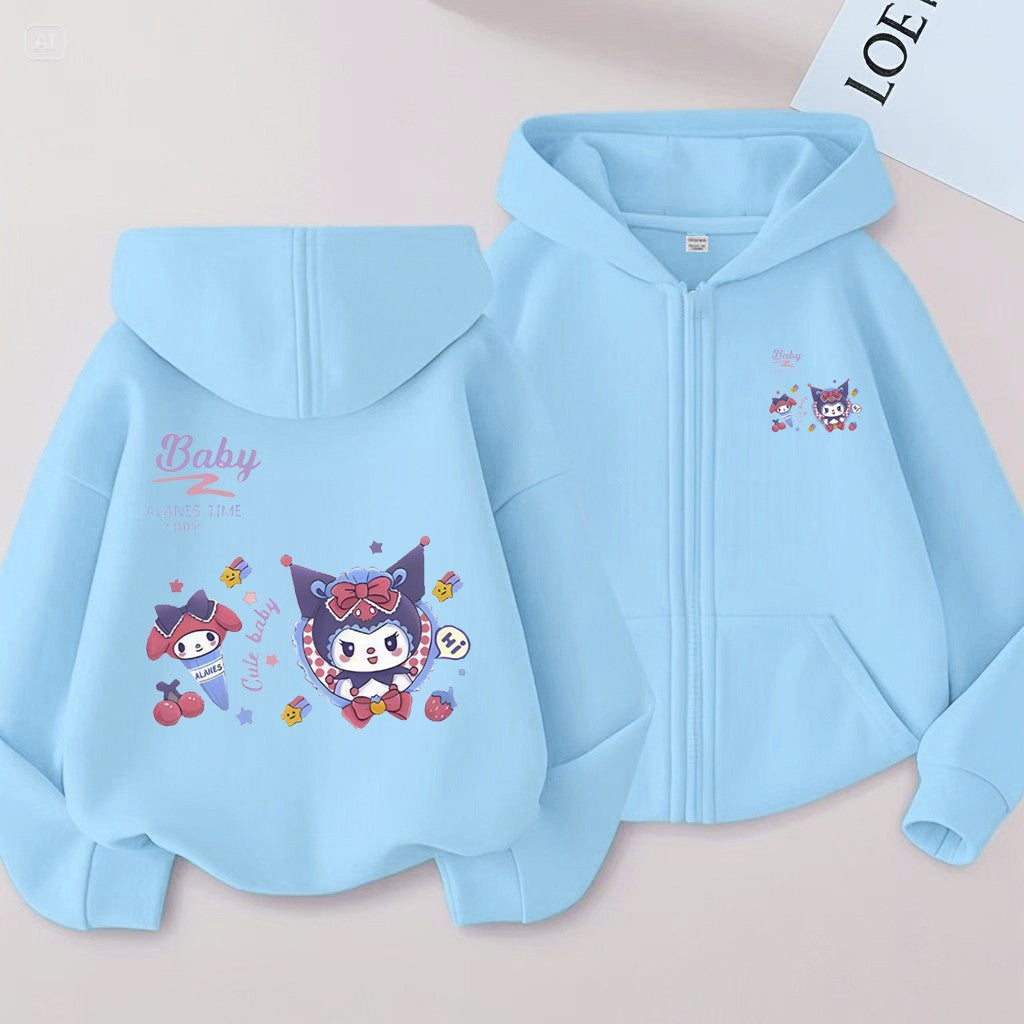 Purple Cool Lomi Children's Cardigan Printed 2D Cardigan for Boys and Girls Aged 2-12, Sweet, Fun, Multi functional, Cute Long s