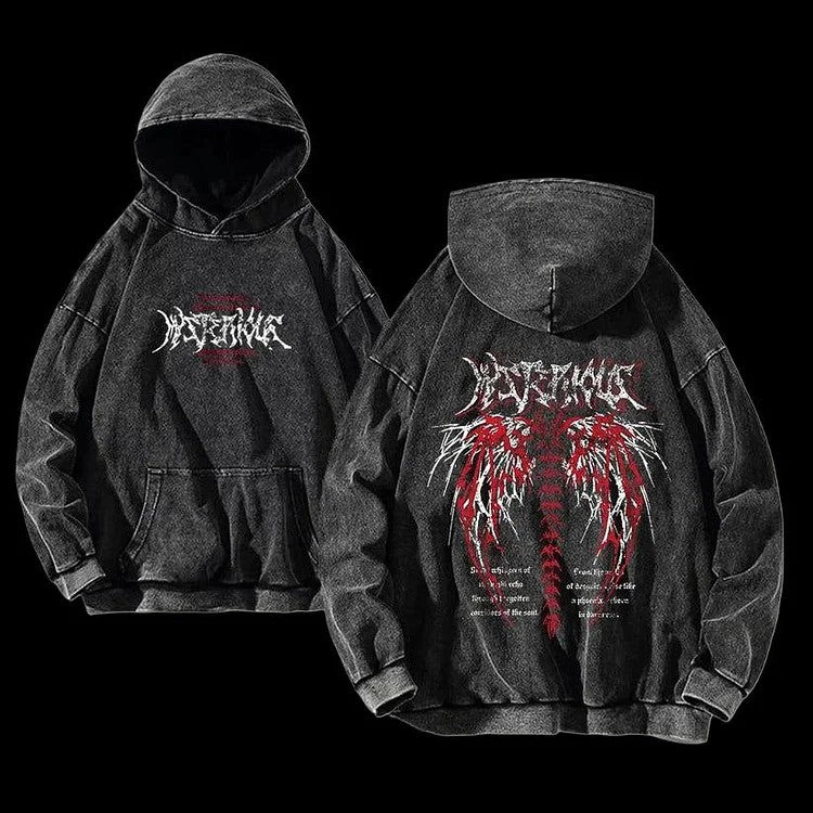 Streetwear Fashion Y2K Retro Gym Print Fitness Hoodie for Men Women Clothing Black Loose Print Pattern Sweatshirt Y2K Style