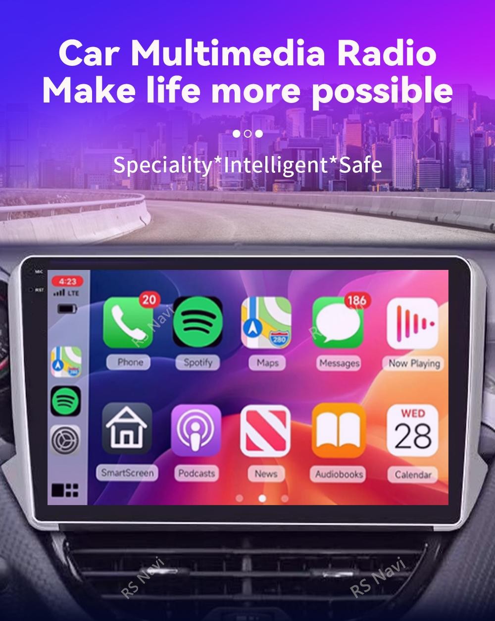 Android 15 Navigation Multimedia Player For Peugeot 2008 208 Series 2012 2013 2014 - 2018 Carplay Auto Stereo BT video Car radio