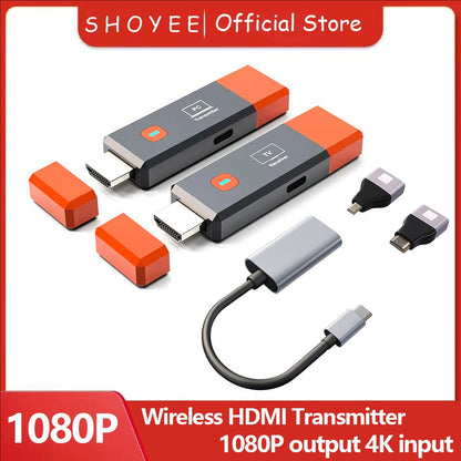 Wireless Transmitter & Receiver, 4K Decode Input 1080P@60Hz Output, Ultra-Low Latency  Plug & Play for Gaming, Home Theater