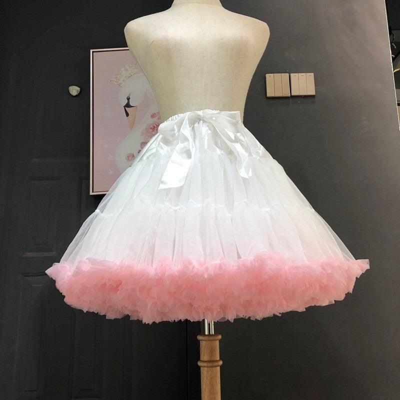 Crinoline Inner Bustle Cosplay Tutu Puffy Women Flower Style Lolita Fluffy Petticoats Cancan Skirt Under Wedding Dress
