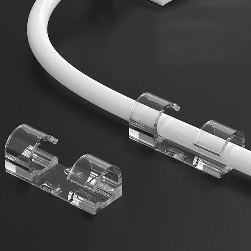 20/100 peças Grampos Organizadores de Cabos Suporte de Fio Transparente Gerenciador de Fios de Casa Escritório Enrolador de Linha de Dados USB Protetor de Ganchos