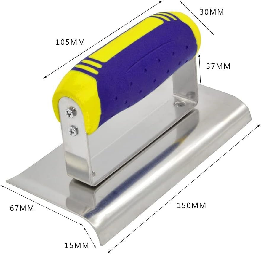 Conjunto de 2 peças de ferramentas para concreto, plaina e sulcador de mão de aço inoxidável, kit de ferramentas de acabamento para gesso e cimento