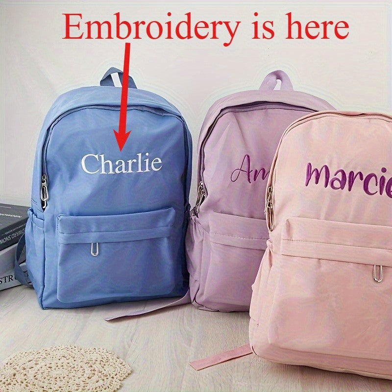 Mochila Personalizada com Nome em Nylon Leve e Prática, Presente Ideal para Volta às Aulas Uso Diário Atividades ao Ar Livre