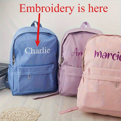 Mochila Personalizada com Nome em Nylon Leve e Prática, Presente Ideal para Volta às Aulas Uso Diário Atividades ao Ar Livre