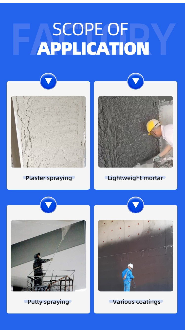 High Capacity Mortar Spraying Machine Electric for Large Area Wall Plaster Cement Efficient Rendering Pump