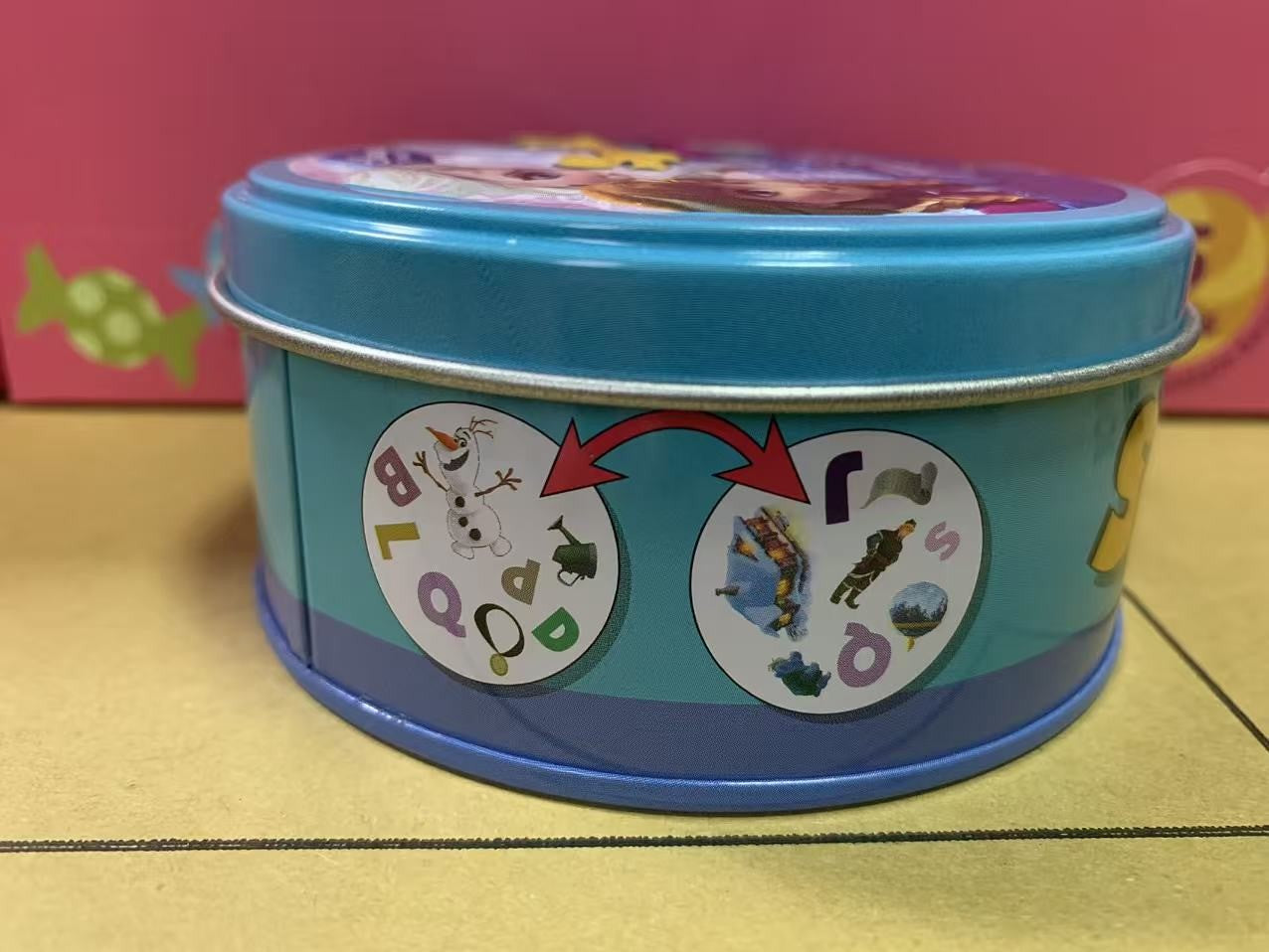 Jogo de Tabuleiro Disney Frozen Cartas Brinquedos Princesas Caixa de Metal Família Festa Divertida Férias Acampamento Ferramenta Esportes Natal Halloween Presentes