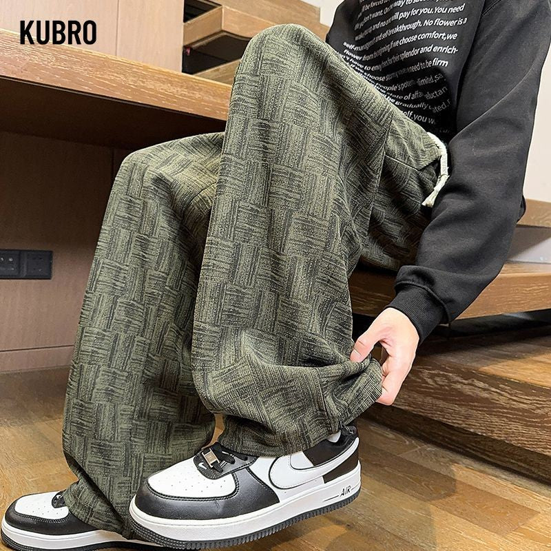 Calça Masculina Reta com Cordão na Cintura Bolsos Elástica Ajuste Casual para Uso Diário Outono Inverno Calça Esportiva Masculina de Alta Qualidade