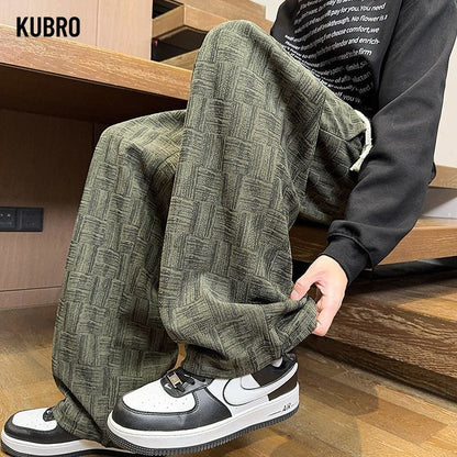 Calça Masculina Reta com Cordão na Cintura Bolsos Elástica Ajuste Casual para Uso Diário Outono Inverno Calça Esportiva Masculina de Alta Qualidade
