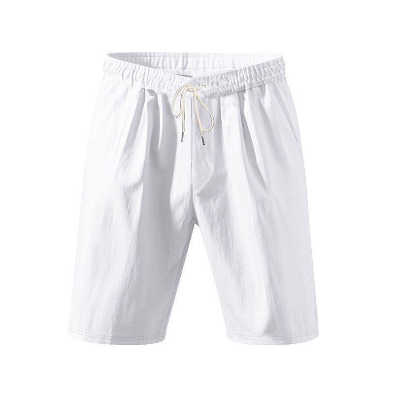 New Men's Cotton Linen Shorts Pants Male Summer Breathable Solid Color Linen Trousers Beach Shorts Fitness Streetwear