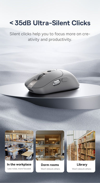 Mouse Sem Fio Baseus Editor Pro Bluetooth 5.1 Modo Duplo Bateria de Longa Duração Recarregável Ergonômico de Escritório com Display