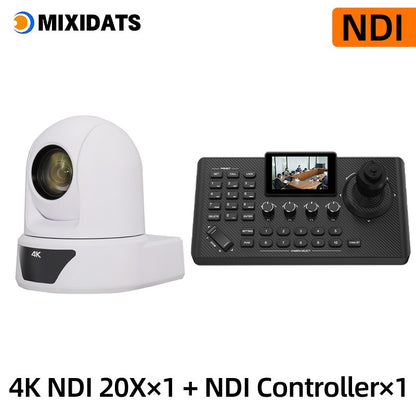 4K NDI  PTZ Camera 1-10pcs 20X Zoom Video Conference Camera for Church Business Meeting Optional 1 controller keyboard kit