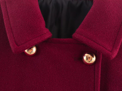 Thickened Double-Breasted Warm Collar Two-Tone Women's Winter Coat Fashionable Commute Style Polyester Fiber Long Sleeve Coat