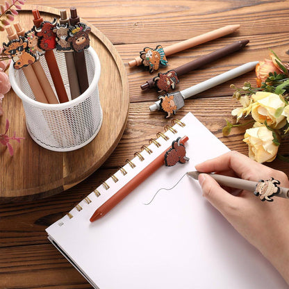 10 Pcs Cute Highland Cow Printed Pens Highland Cow Pen Set School Home Office Stationery Valentine Gift Accessories
