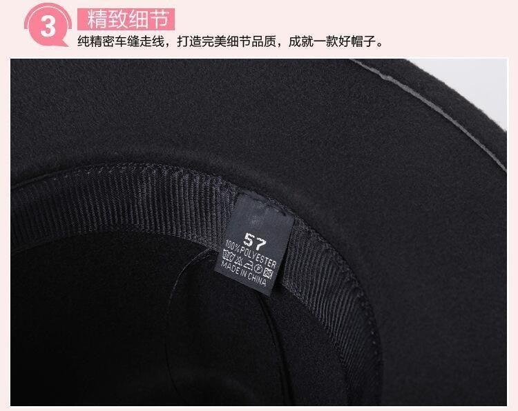 free shipping 2022 new Fashion men fedoras women's fashion jazz hat summer spring black woolen blend cap outdoor casual hat X XL